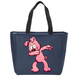 Dabbing Pig Zip Tote Bag