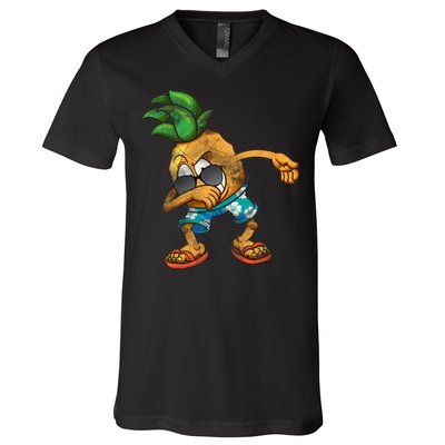 Dabbing Pineapple V-Neck T-Shirt