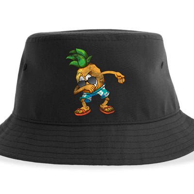 Dabbing Pineapple Sustainable Bucket Hat