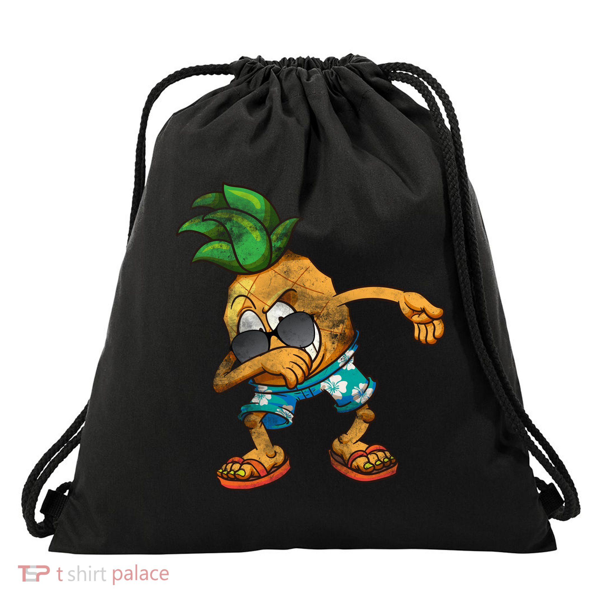 Dabbing Pineapple Drawstring Bag