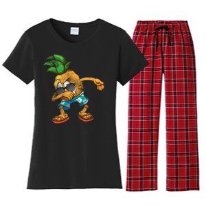 Dabbing Pineapple Women's Flannel Pajama Set