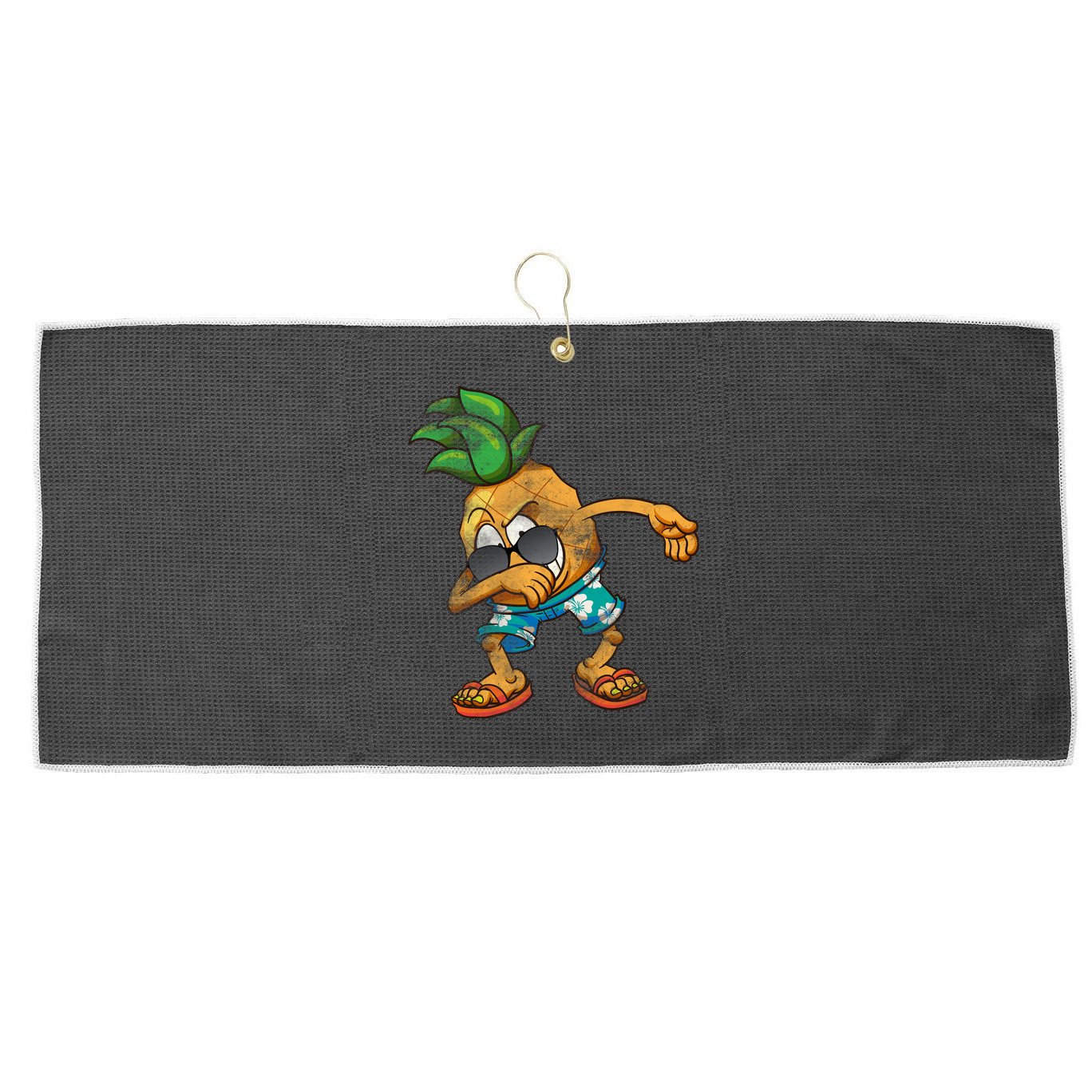 Dabbing Pineapple Large Microfiber Waffle Golf Towel