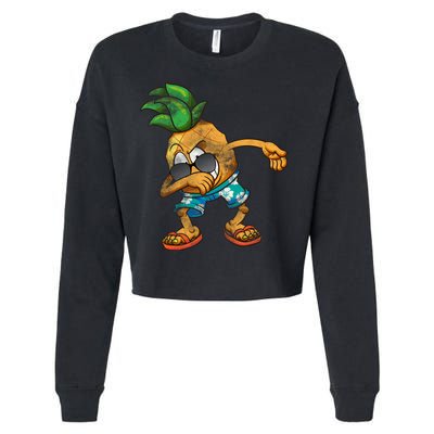 Dabbing Pineapple Cropped Pullover Crew