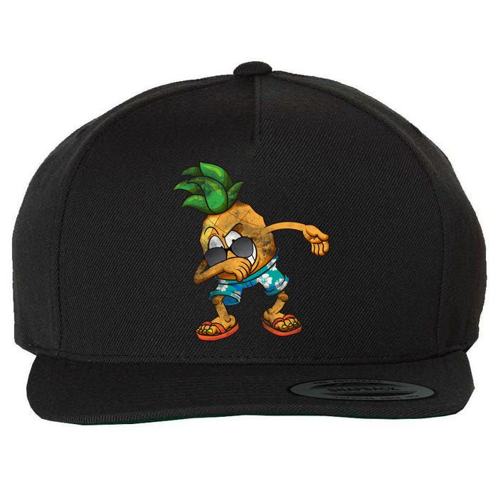 Dabbing Pineapple Wool Snapback Cap