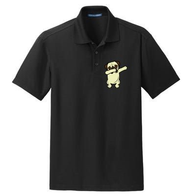Dabbing Pug Doing the Dab Dry Zone Grid Polo