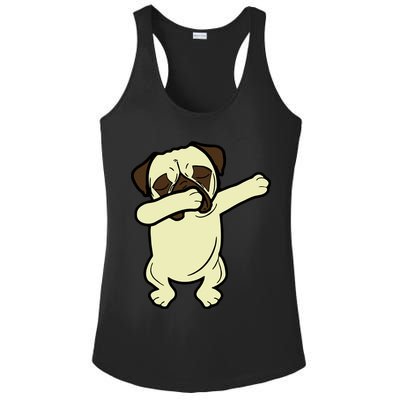 Dabbing Pug Doing the Dab Ladies PosiCharge Competitor Racerback Tank