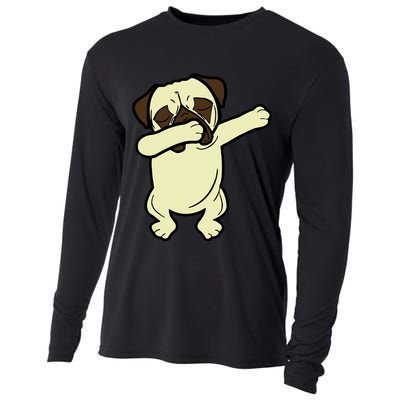 Dabbing Pug Doing the Dab Cooling Performance Long Sleeve Crew