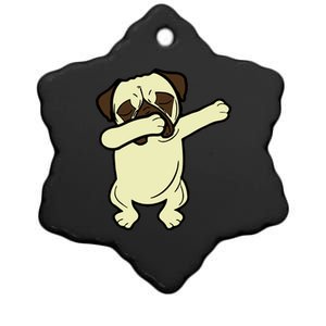 Dabbing Pug Doing the Dab Ceramic Star Ornament