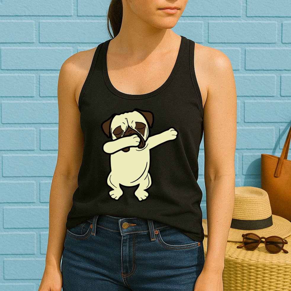 Dabbing Pug Doing the Dab Womens Tank Top