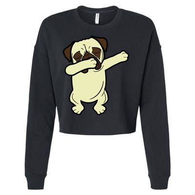 Dabbing Pug Doing the Dab Cropped Pullover Crew