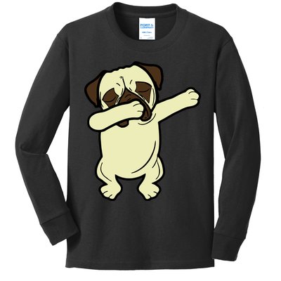 Dabbing Pug Doing the Dab Kids Long Sleeve Shirt