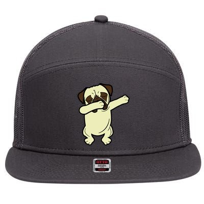 Dabbing Pug Doing the Dab 7 Panel Mesh Trucker Snapback Hat