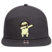 Dabbing Pug Doing the Dab 7 Panel Mesh Trucker Snapback Hat