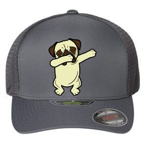 Dabbing Pug Doing the Dab Flexfit Unipanel Trucker Cap