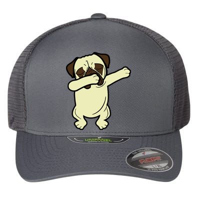 Dabbing Pug Doing the Dab Flexfit Unipanel Trucker Cap