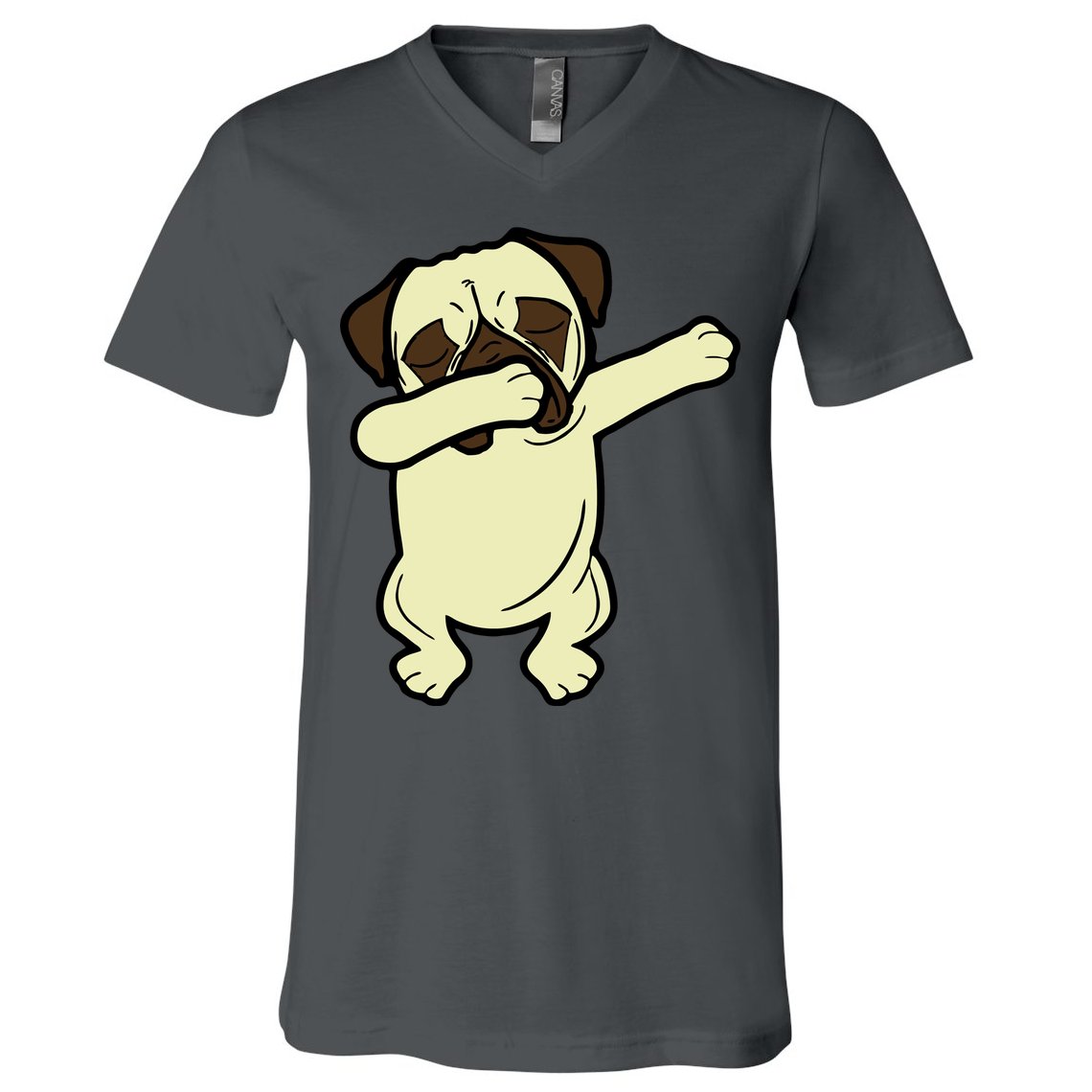 Dabbing Pug Doing the Dab V-Neck T-Shirt