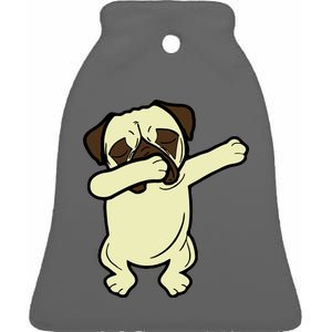 Dabbing Pug Doing the Dab Ceramic Bell Ornament