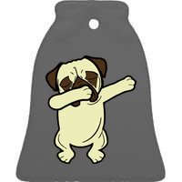 Dabbing Pug Doing the Dab Ceramic Bell Ornament