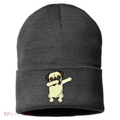 Dabbing Pug Doing the Dab Sustainable Knit Beanie