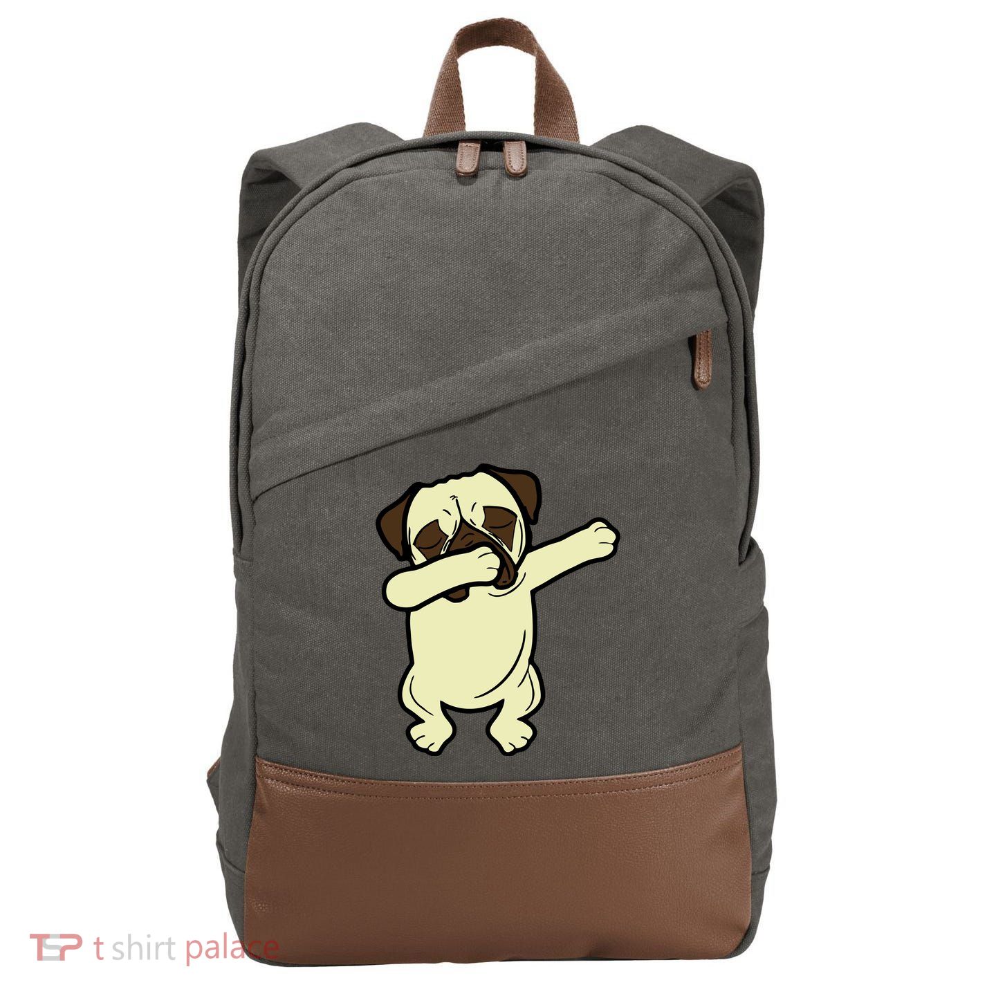 Dabbing Pug Doing the Dab Cotton Canvas Backpack