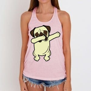 Dabbing Pug Doing the Dab Women's Knotted Racerback Tank