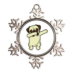 Dabbing Pug Doing the Dab Metallic Star Ornament