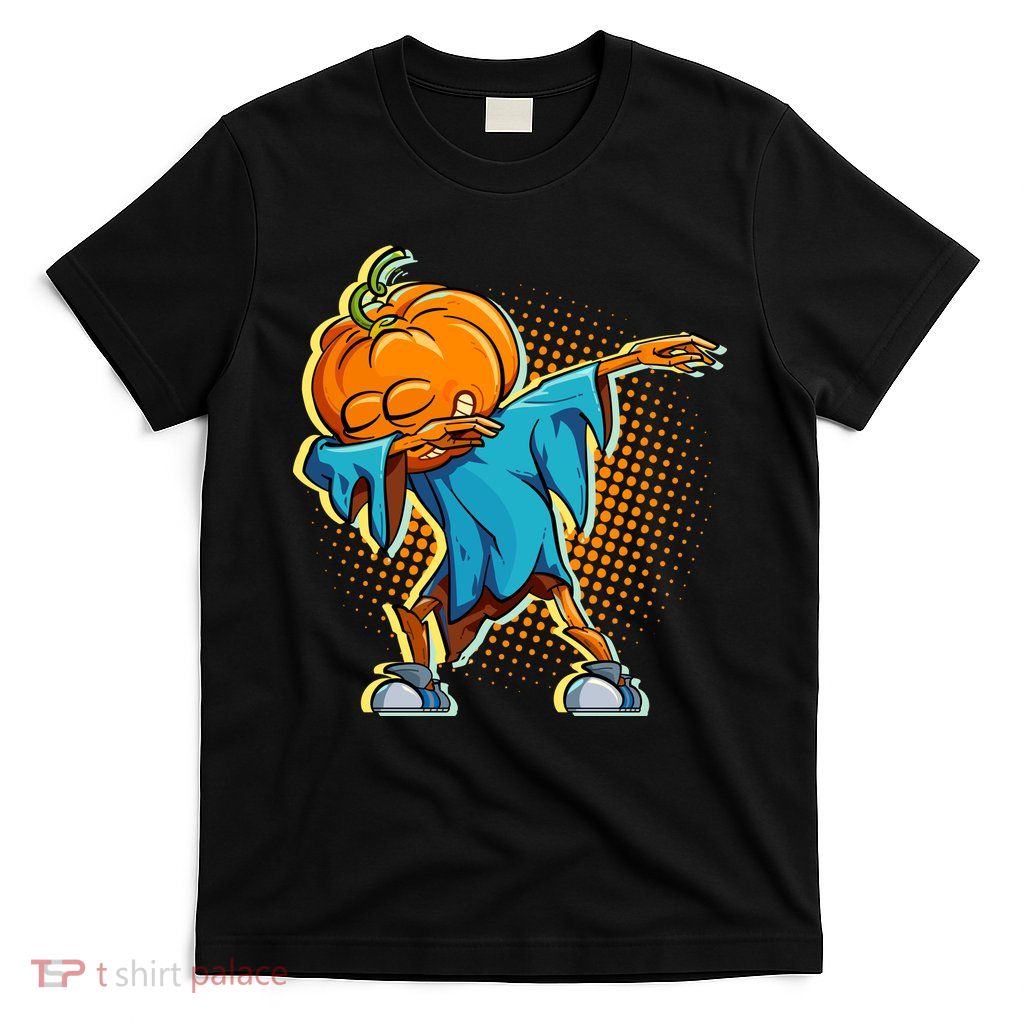 Dabbing Pumpkin Head Cool Funny Halloween T-Shirt