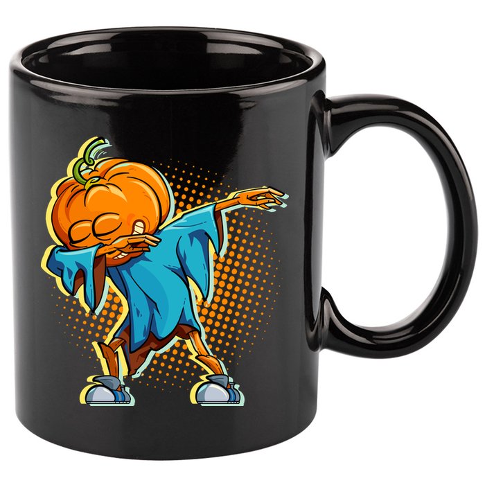 Dabbing Pumpkin Head Cool Funny Halloween 11oz C Handle Ceramic Mug