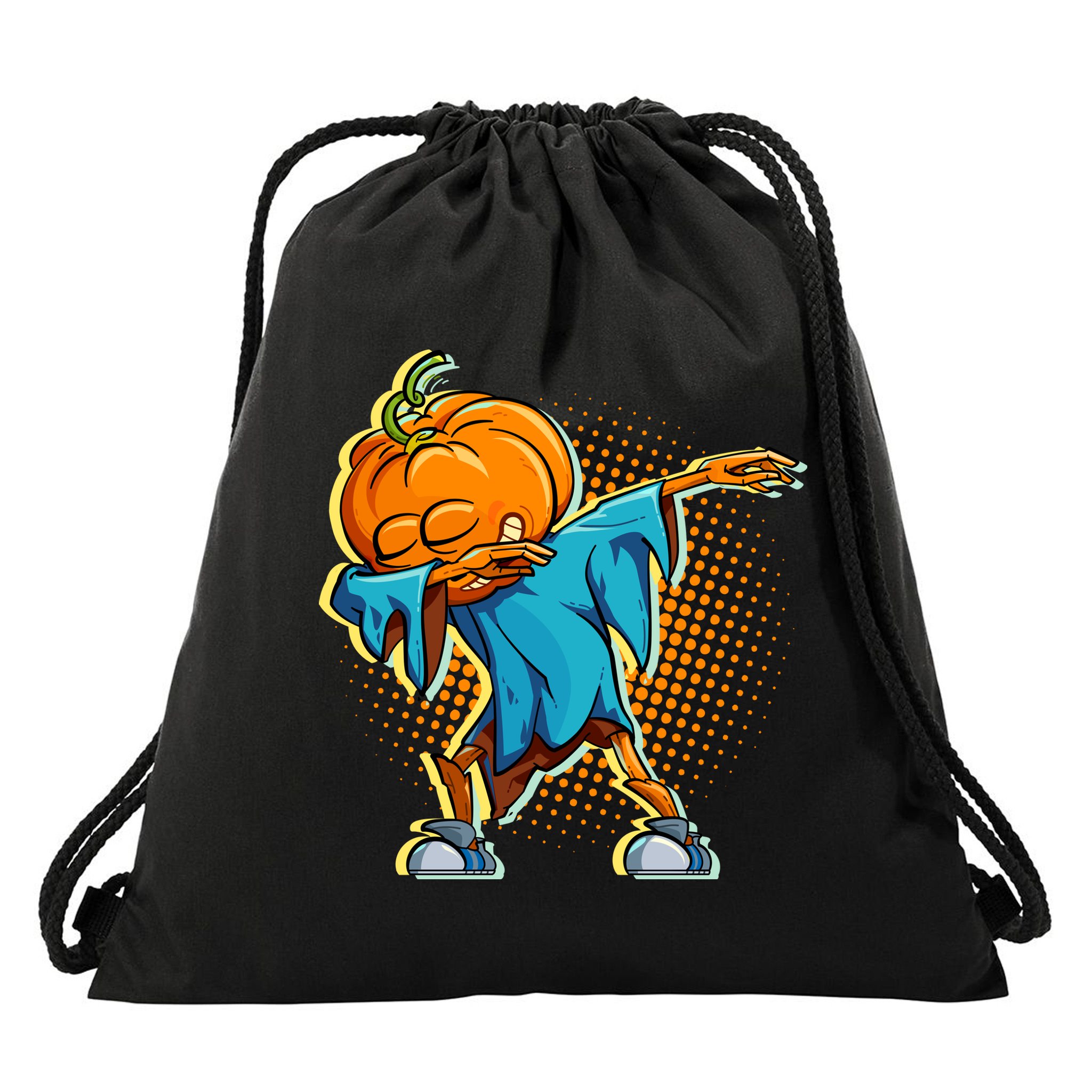 Dabbing Pumpkin Head Cool Funny Halloween Drawstring Bag