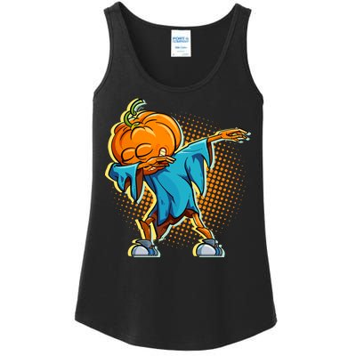 Dabbing Pumpkin Head Cool Funny Halloween Ladies Essential Tank