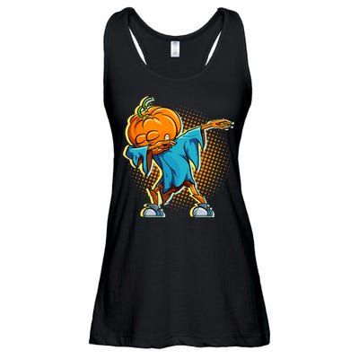 Dabbing Pumpkin Head Cool Funny Halloween Ladies Essential Flowy Tank