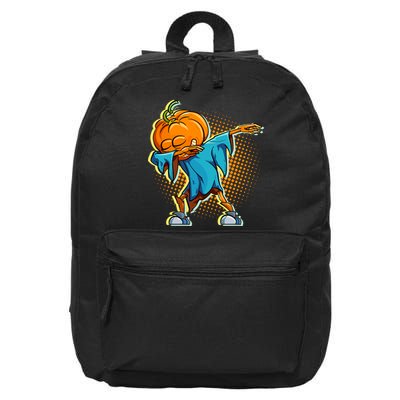 Dabbing Pumpkin Head Cool Funny Halloween 16 in Basic Backpack