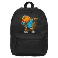 Dabbing Pumpkin Head Cool Funny Halloween 16 in Basic Backpack