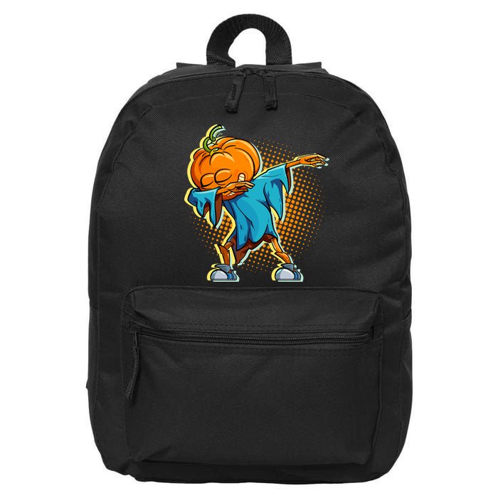 Dabbing Pumpkin Head Cool Funny Halloween 16 in Basic Backpack