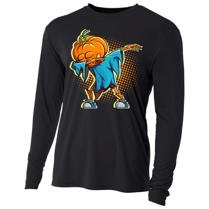 Dabbing Pumpkin Head Cool Funny Halloween Cooling Performance Long Sleeve Crew