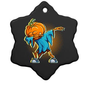 Dabbing Pumpkin Head Cool Funny Halloween Ceramic Star Ornament