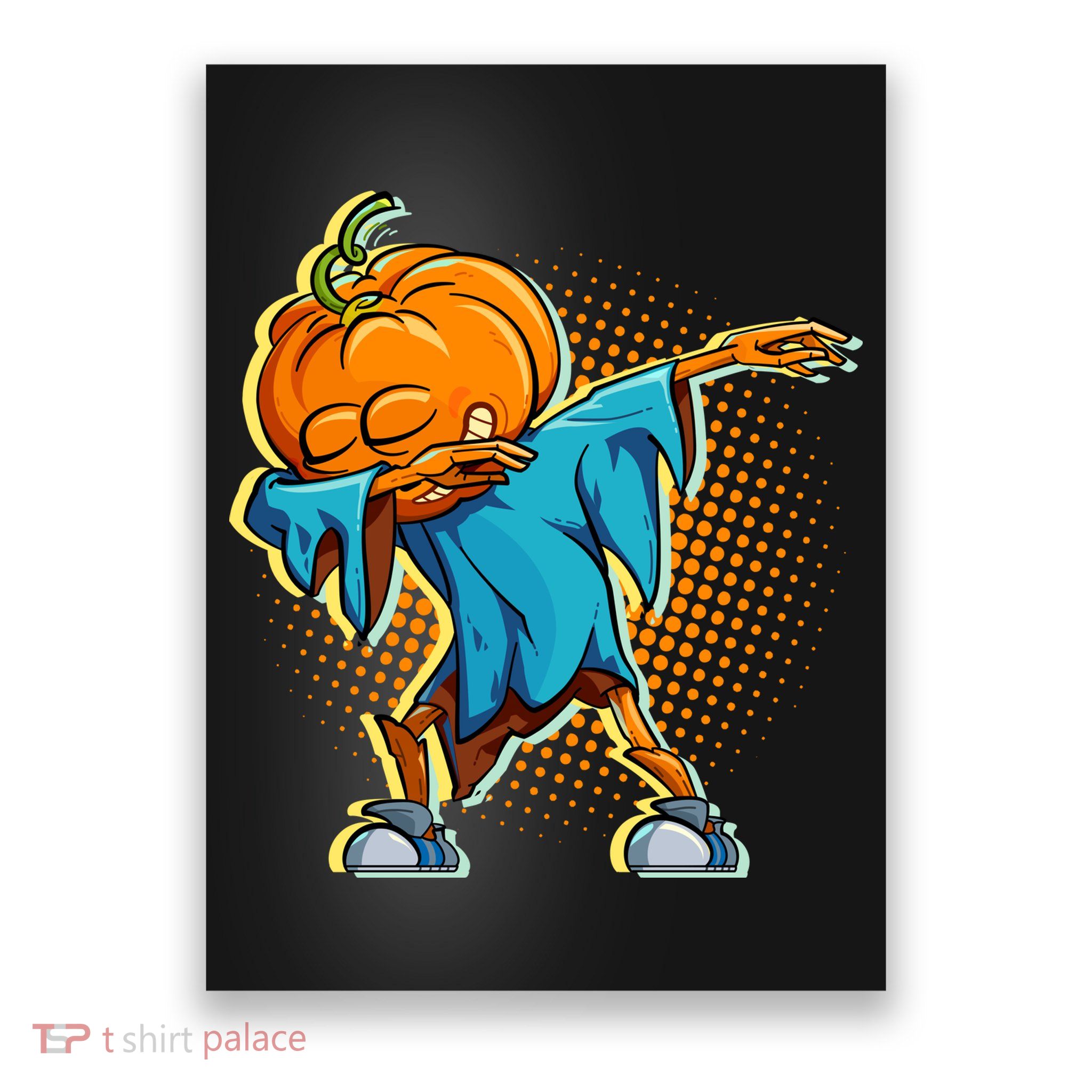 Dabbing Pumpkin Head Cool Funny Halloween Poster