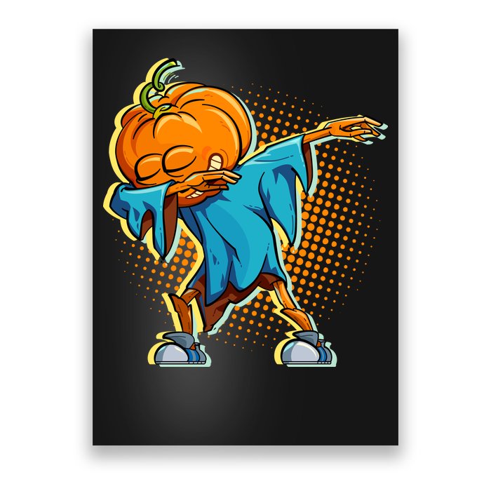 Dabbing Pumpkin Head Cool Funny Halloween Poster