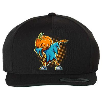 Dabbing Pumpkin Head Cool Funny Halloween Wool Snapback Cap