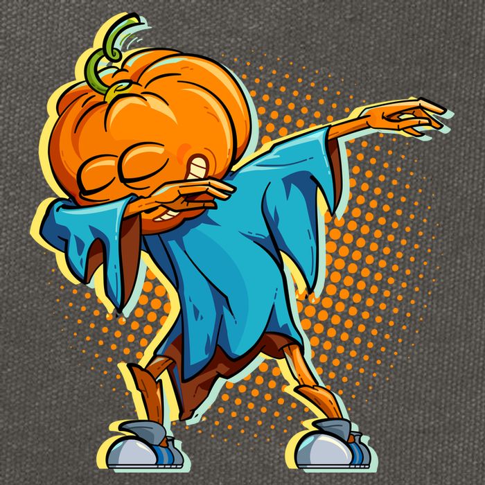 Dabbing Pumpkin Head Cool Funny Halloween Cotton Canvas Backpack