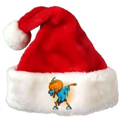 Dabbing Pumpkin Head Cool Funny Halloween Premium Christmas Santa Hat