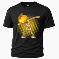 Dabbing Pumpkin Head Skeleton Cooling Performance Crew T-Shirt