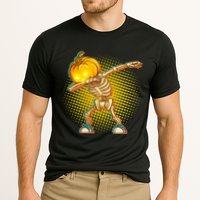 Dabbing Pumpkin Head Skeleton Cooling Performance Crew T-Shirt