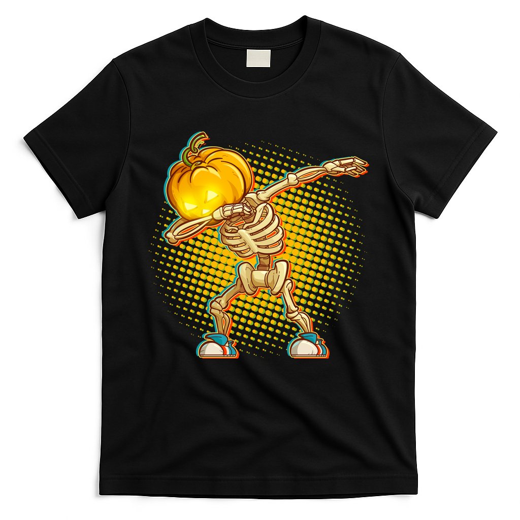 Dabbing Pumpkin Head Skeleton T-Shirt