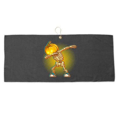 Dabbing Pumpkin Head Skeleton Large Microfiber Waffle Golf Towel