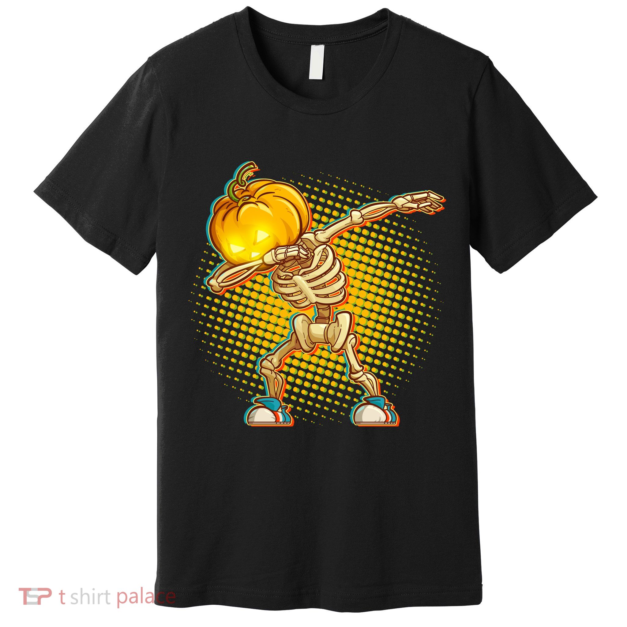 Dabbing Pumpkin Head Skeleton Premium T-Shirt