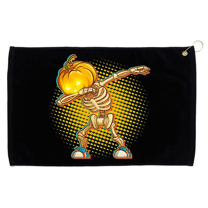 Dabbing Pumpkin Head Skeleton Grommeted Golf Towel