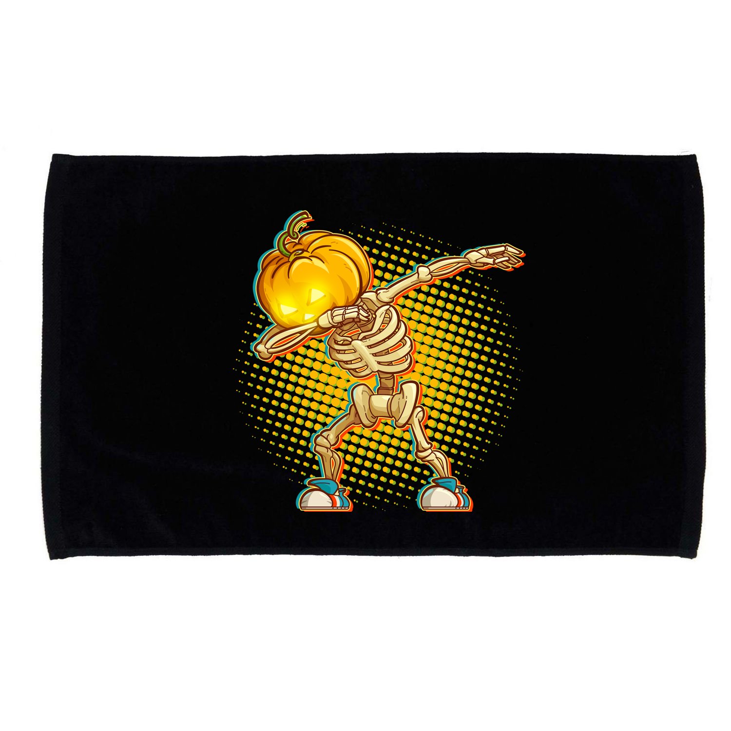 Dabbing Pumpkin Head Skeleton Microfiber Hand Towel