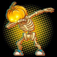 Dabbing Pumpkin Head Skeleton Wool Snapback Cap