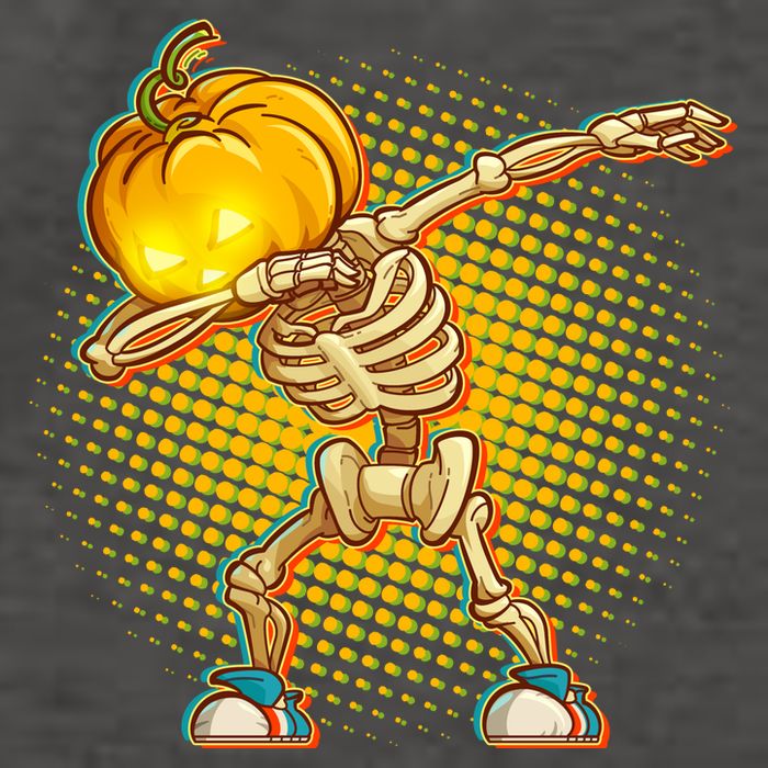 Dabbing Pumpkin Head Skeleton Vector Backpack